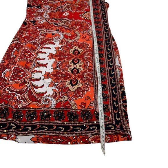 Joseph Ribkoff Sleeveless Red/Orange Shift Dress Size 8 - Picture 9 of 11